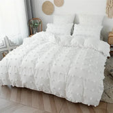 High-Quality Furball Double Bed Duvet Cover Set - Tufted King Size Bedding Set with Pillow Case - Himpall